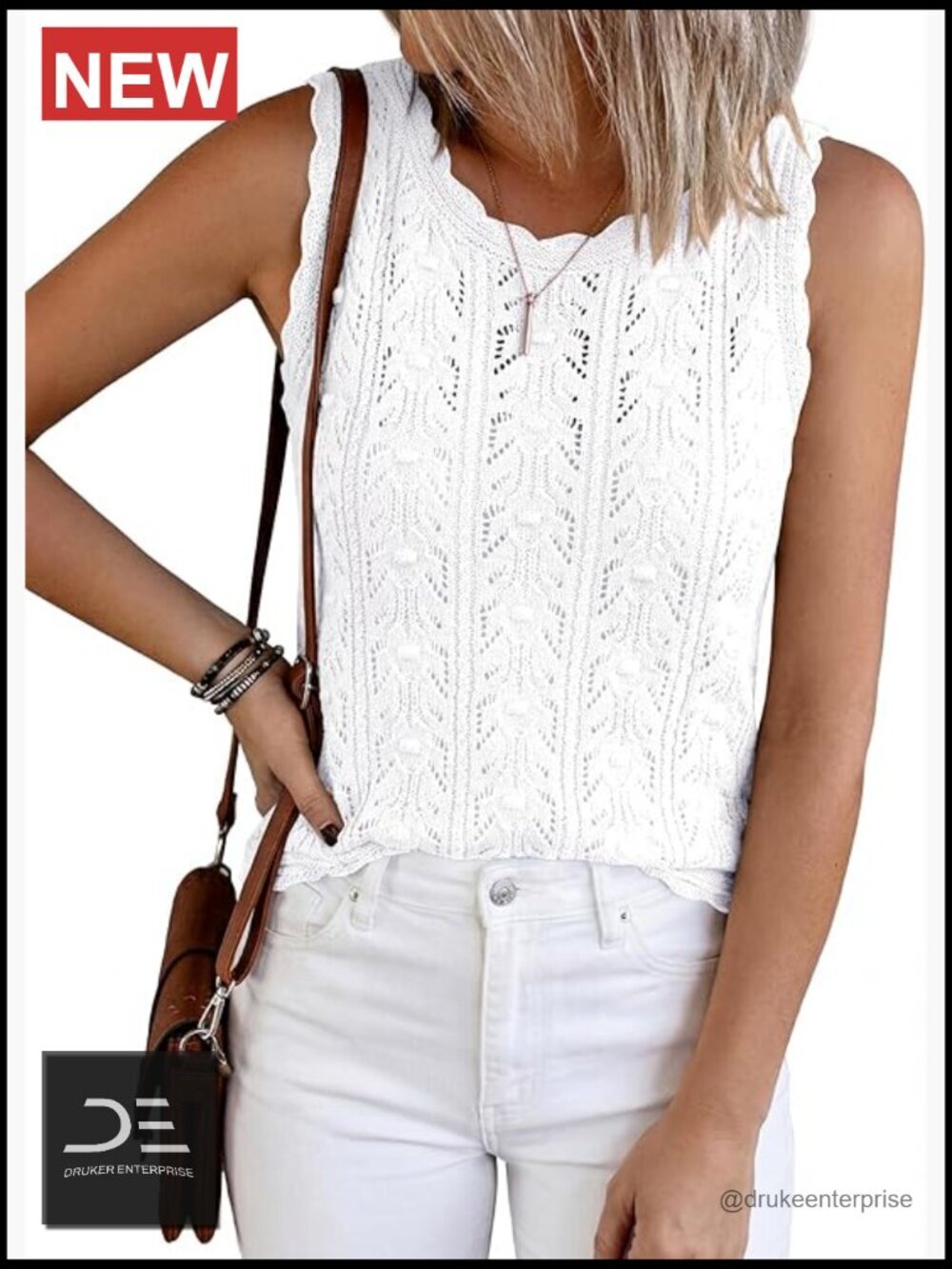 Crochet Sleeveless Vest Tank Top Hollow Out Cover Up Summer Vacation